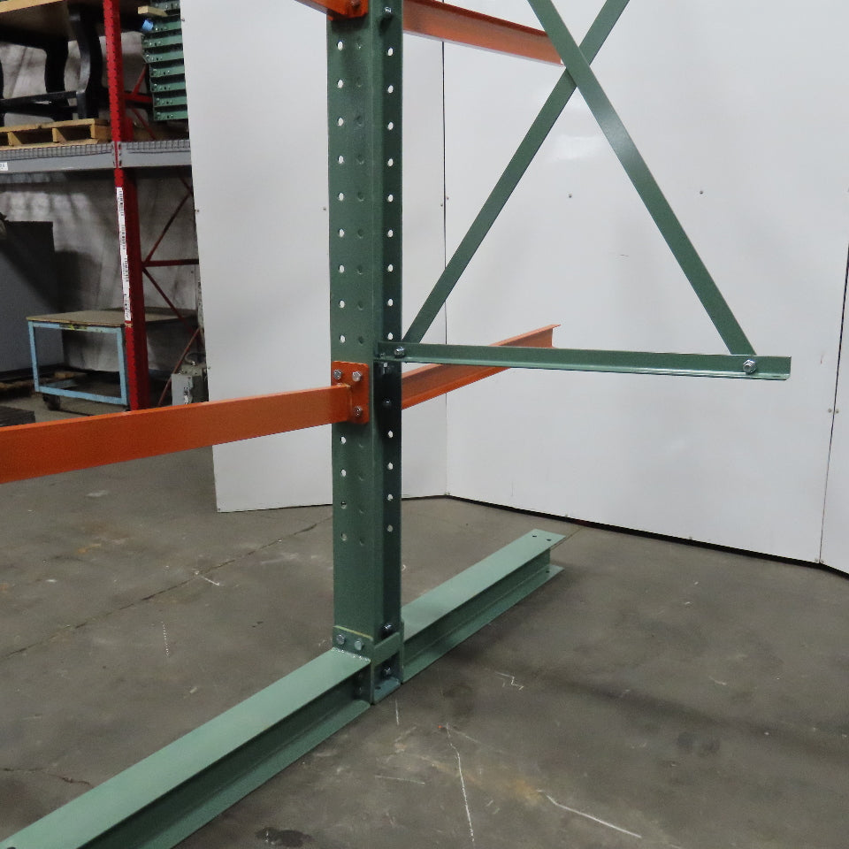 Cantilever Rack 2-Sided 12' Tall 72" Bracing Bolt Together 48" 1600Lb Cap Arms - Add-On NEW
