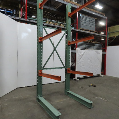 Cantilever Rack 1-Sided 12' Tall 72" Bracing Bolt Together 48" 1600Lb Cap Arms - Starter NEW