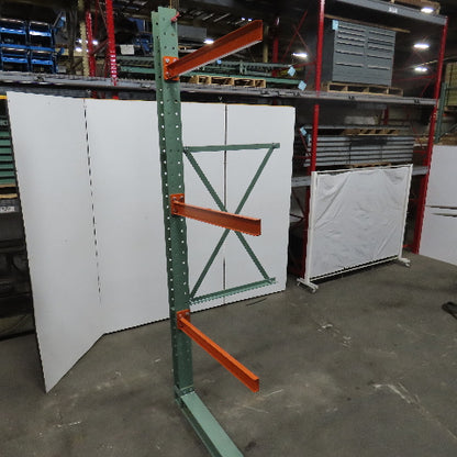 Cantilever Rack 1-Sided 12' Tall 72" Bracing Bolt Together 48" 1600Lb Cap Arms - Add on NEW