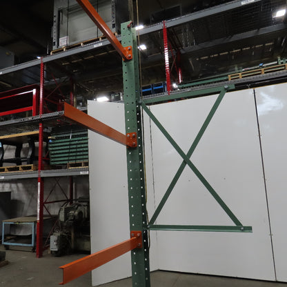 Cantilever Rack 1-Sided 12' Tall 72" Bracing Bolt Together 48" 1600Lb Cap Arms - Add on NEW