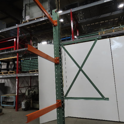 Cantilever Rack 1-Sided 12' Tall 72" Bracing Bolt Together 48" 1600Lb Cap Arms - Add on NEW