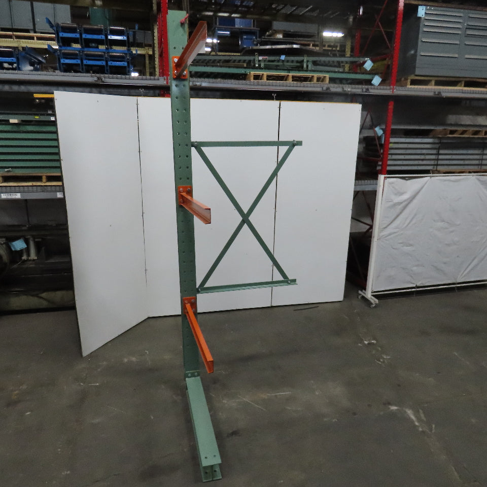 Cantilever Rack 1-Sided 12' Tall 72" Bracing Bolt Together 48" 1600Lb Cap Arms - Add on NEW