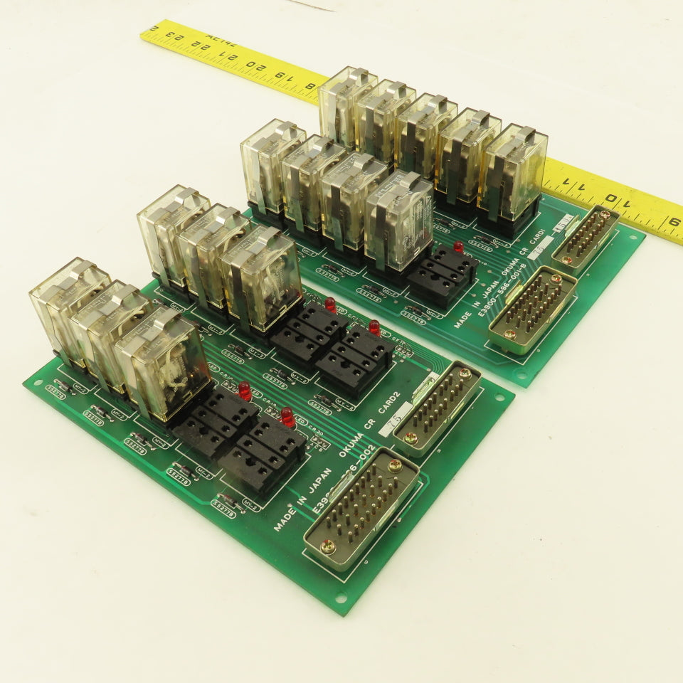Okuma E3900-596-001-B CR Card 1 & 2 Control Relay Boards Lot Of 2