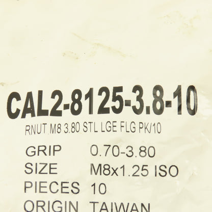CAL2-8125-3.8-10 M8 3.80 Large Flange Knurled Rivet Nut Pack Of 10