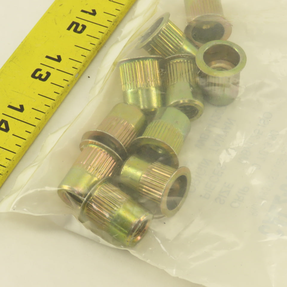 CAL2-8125-3.8-10 M8 3.80 Large Flange Knurled Rivet Nut Pack Of 10