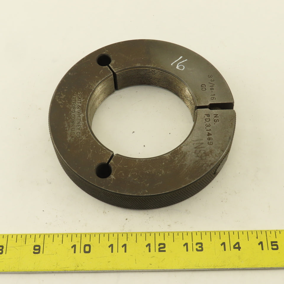 Pratt Whitney 3-3/16"-16 NS Thread Ring GO GAGE ONLY GO PD 3.1469