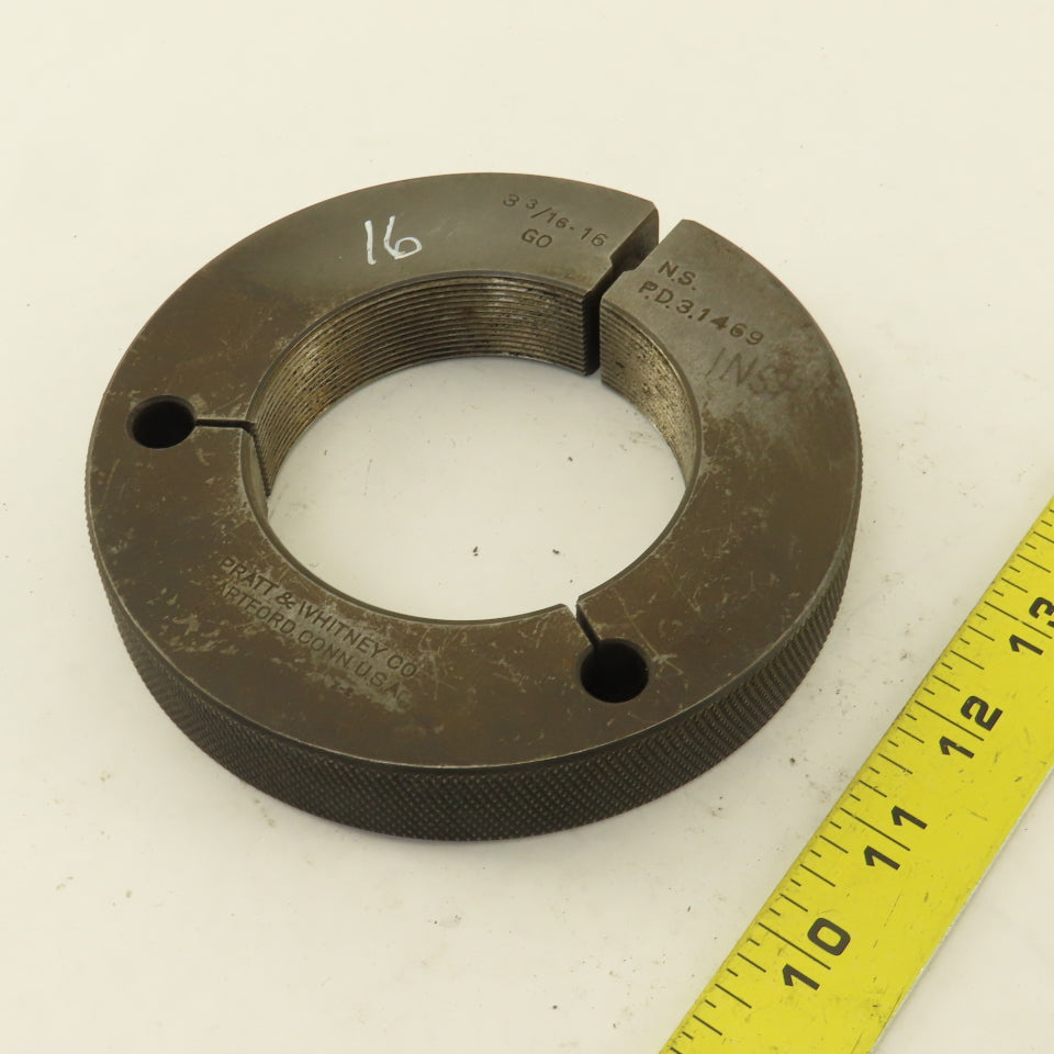 Pratt Whitney 3-3/16"-16 NS Thread Ring GO GAGE ONLY GO PD 3.1469