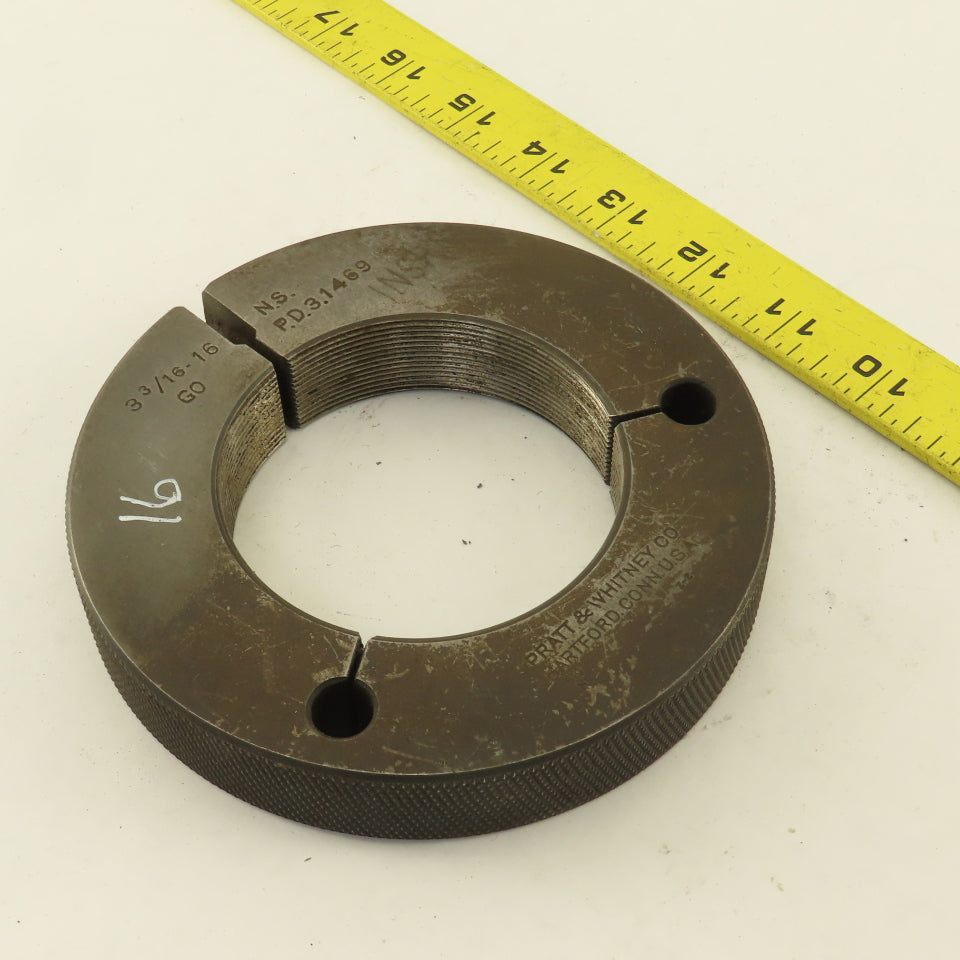 Pratt Whitney 3-3/16"-16 NS Thread Ring GO GAGE ONLY GO PD 3.1469