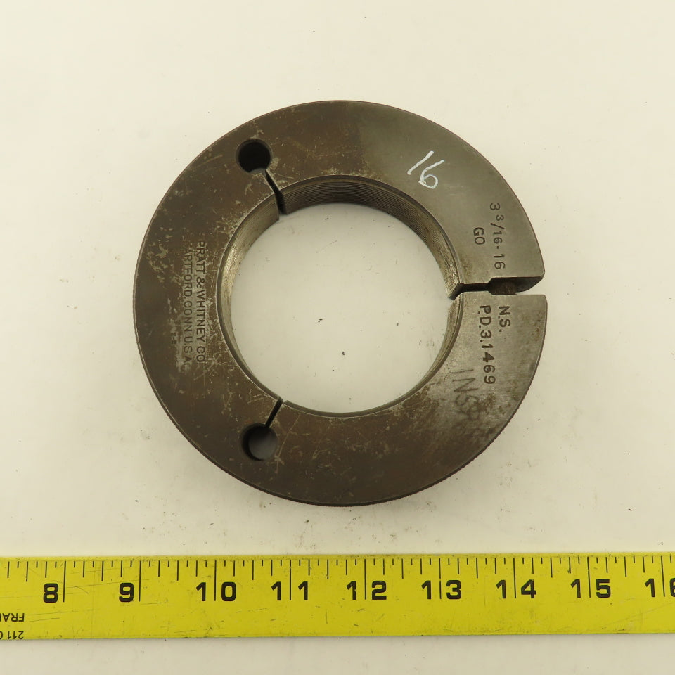 Pratt Whitney 3-3/16"-16 NS Thread Ring GO GAGE ONLY GO PD 3.1469