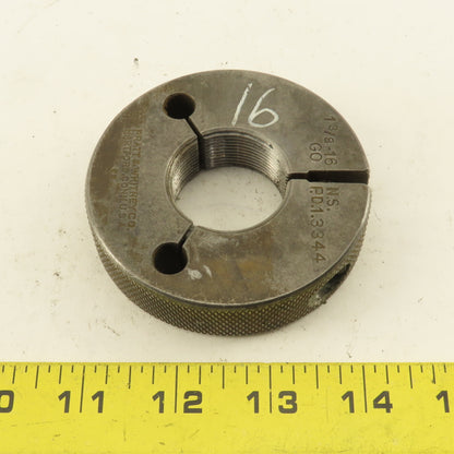 Pratt Whitney 1-3/8"-16 NS Thread Ring GO GAGE ONLY GO PD 1.3344