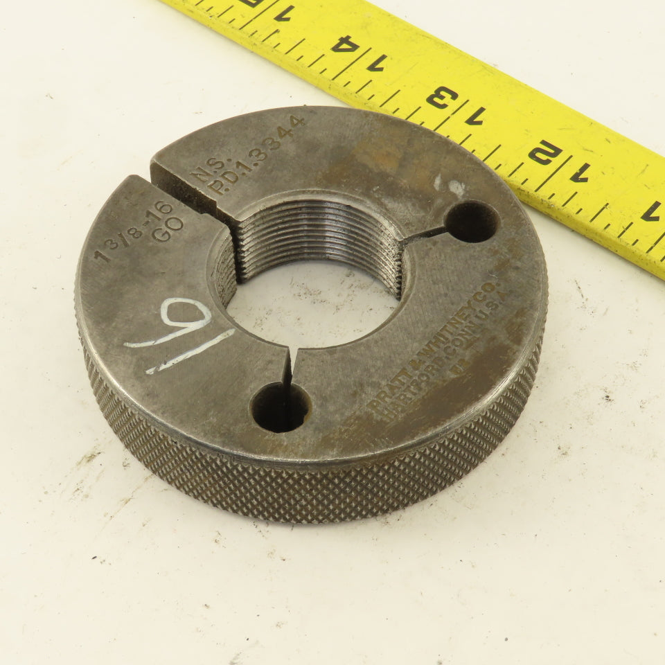 Pratt Whitney 1-3/8"-16 NS Thread Ring GO GAGE ONLY GO PD 1.3344