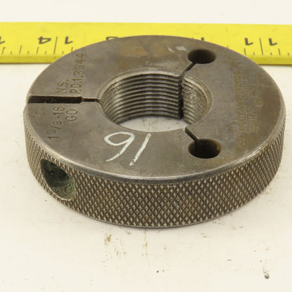 Pratt Whitney 1-3/8"-16 NS Thread Ring GO GAGE ONLY GO PD 1.3344