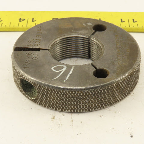 Pratt Whitney 1-3/8"-16 NS Thread Ring GO GAGE ONLY GO PD 1.3344