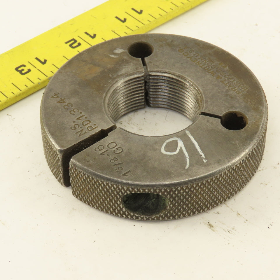 Pratt Whitney 1-3/8"-16 NS Thread Ring GO GAGE ONLY GO PD 1.3344