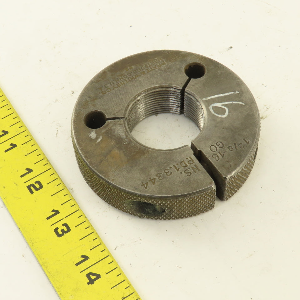 Pratt Whitney 1-3/8"-16 NS Thread Ring GO GAGE ONLY GO PD 1.3344