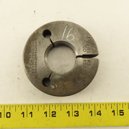 Pratt Whitney 1-3/8"-16 NS Thread Ring GO GAGE ONLY GO PD 1.3344