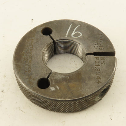 Pratt Whitney 1-3/8"-16 NS Thread Ring GO GAGE ONLY GO PD 1.3344