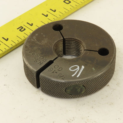 Pratt Whitney 7/8-16 NS Thread Ring GO GAGE ONLY GO PD 0.8344