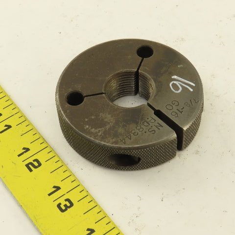 Pratt Whitney 7/8-16 NS Thread Ring GO GAGE ONLY GO PD 0.8344