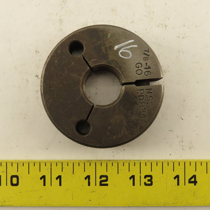 Pratt Whitney 7/8-16 NS Thread Ring GO GAGE ONLY GO PD 0.8344