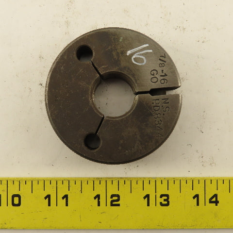 Pratt Whitney 7/8-16 NS Thread Ring GO GAGE ONLY GO PD 0.8344
