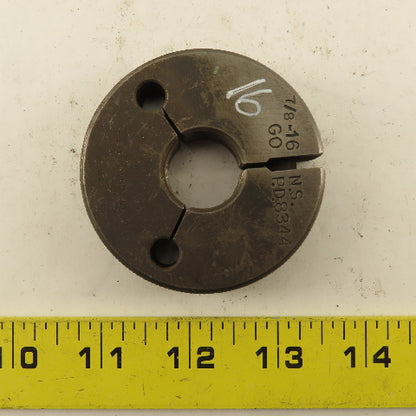 Pratt Whitney 7/8-16 NS Thread Ring GO GAGE ONLY GO PD 0.8344