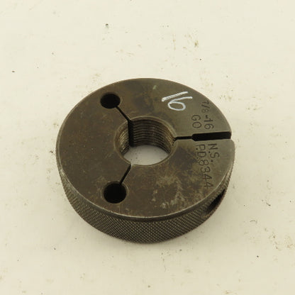 Pratt Whitney 7/8-16 NS Thread Ring GO GAGE ONLY GO PD 0.8344