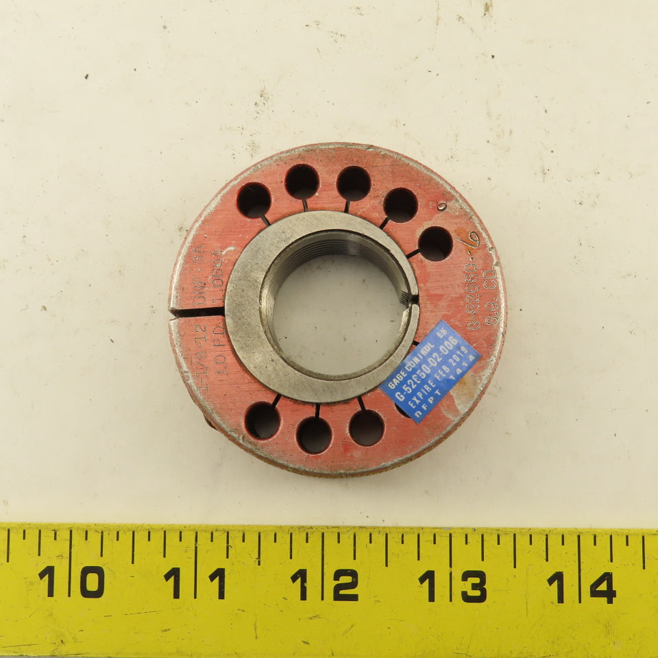 1-3/8-12 UNF-3A Thread Ring NO GO GAGE ONLY NOT GO PD 1.0664