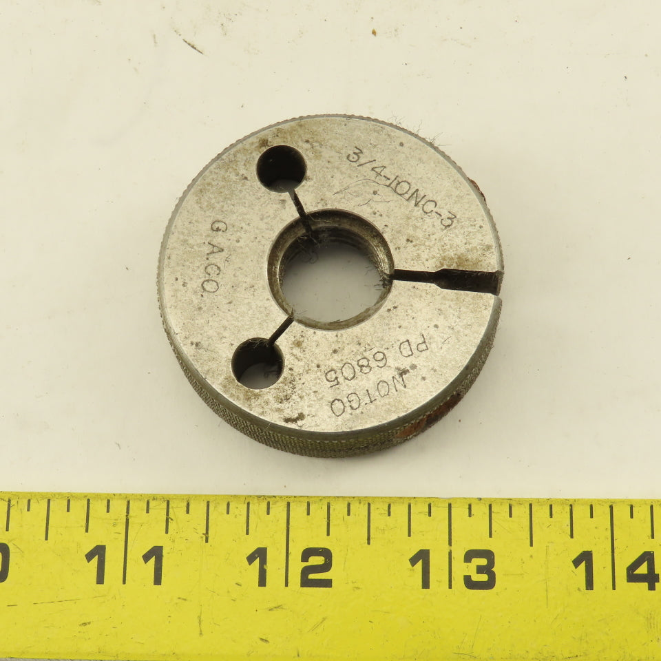 CACO 3/4"-10 UNC-2A  Thread Ring NOT GO GAGE ONLY NO GO PD 0.6805