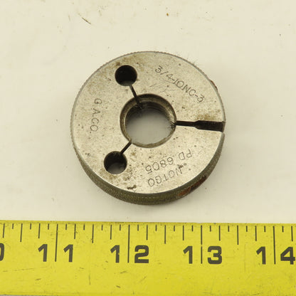 CACO 3/4"-10 UNC-2A  Thread Ring NOT GO GAGE ONLY NO GO PD 0.6805