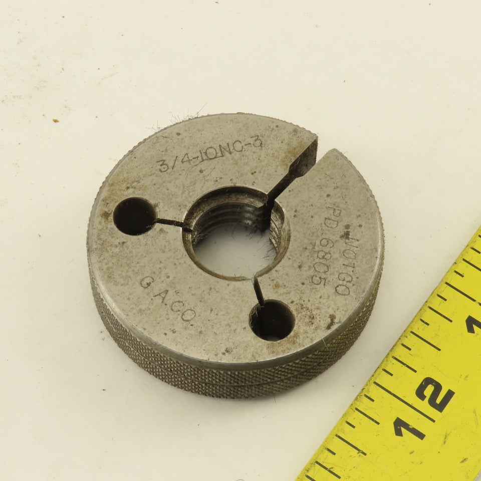 CACO 3/4"-10 UNC-2A  Thread Ring NOT GO GAGE ONLY NO GO PD 0.6805