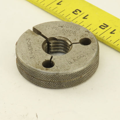 CACO 3/4"-10 UNC-2A  Thread Ring NOT GO GAGE ONLY NO GO PD 0.6805