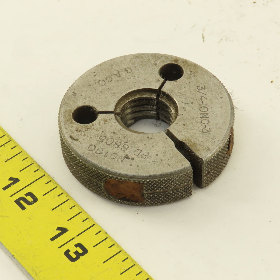CACO 3/4"-10 UNC-2A  Thread Ring NOT GO GAGE ONLY NO GO PD 0.6805