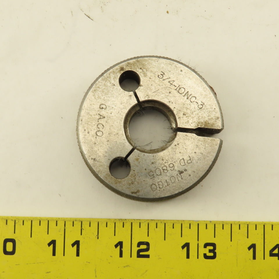 CACO 3/4"-10 UNC-2A  Thread Ring NOT GO GAGE ONLY NO GO PD 0.6805