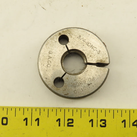CACO 3/4"-10 UNC-2A  Thread Ring NOT GO GAGE ONLY NO GO PD 0.6805