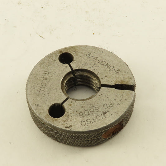 CACO 3/4"-10 UNC-2A  Thread Ring NOT GO GAGE ONLY NO GO PD 0.6805