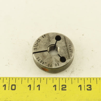 Hanson Whitney 1/2"-20 UNF-2A Thread Ring GO GAGE ONLY GO PD 0.4675