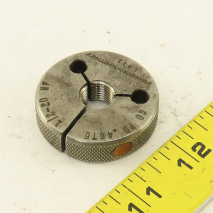 Hanson Whitney 1/2"-20 UNF-2A Thread Ring GO GAGE ONLY GO PD 0.4675