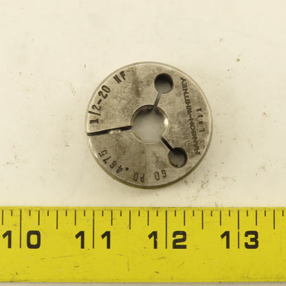 Hanson Whitney 1/2"-20 UNF-2A Thread Ring GO GAGE ONLY GO PD 0.4675
