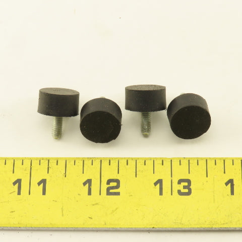 15mm x 8mm Rubber Miniature Lab Machine Feet M4  Metric Threaded Stud Lot Of 4