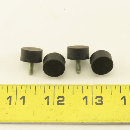 15mm x 8mm Rubber Miniature Lab Machine Feet M4  Metric Threaded Stud Lot Of 4