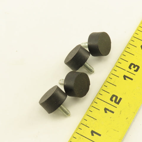 15mm x 8mm Rubber Miniature Lab Machine Feet M4  Metric Threaded Stud Lot Of 4