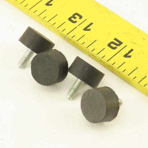 15mm x 8mm Rubber Miniature Lab Machine Feet M4  Metric Threaded Stud Lot Of 4