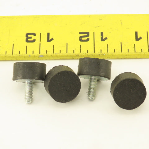15mm x 8mm Rubber Miniature Lab Machine Feet M4  Metric Threaded Stud Lot Of 4