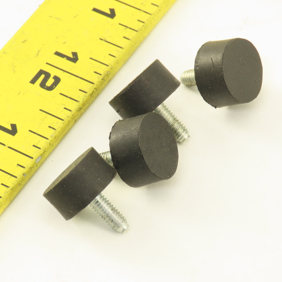 15mm x 8mm Rubber Miniature Lab Machine Feet M4  Metric Threaded Stud Lot Of 4
