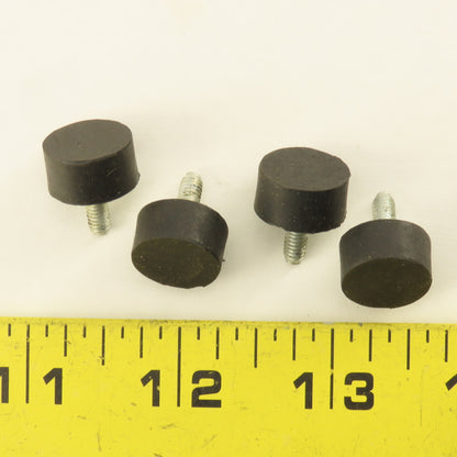 15mm x 8mm Rubber Miniature Lab Machine Feet M4  Metric Threaded Stud Lot Of 4
