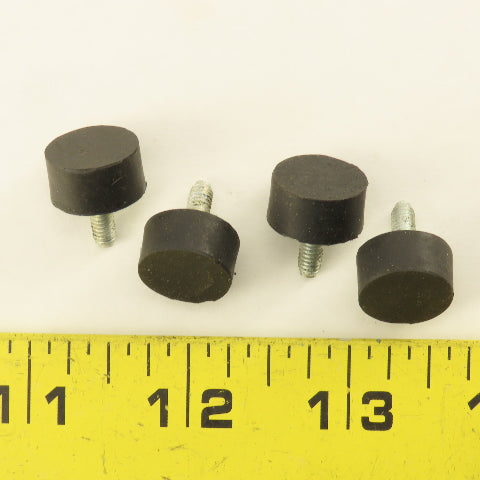 15mm x 8mm Rubber Miniature Lab Machine Feet M4  Metric Threaded Stud Lot Of 4