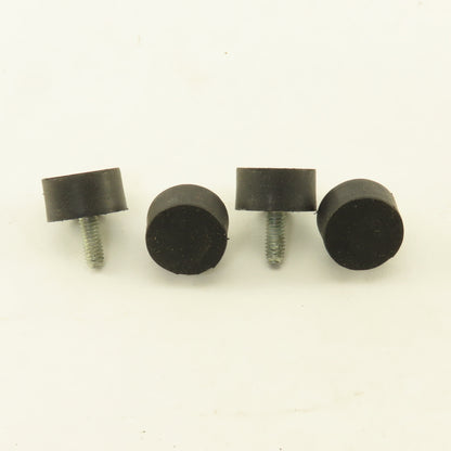 15mm x 8mm Rubber Miniature Lab Machine Feet M4  Metric Threaded Stud Lot Of 4