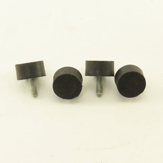 15mm x 8mm Rubber Miniature Lab Machine Feet M4  Metric Threaded Stud Lot Of 4