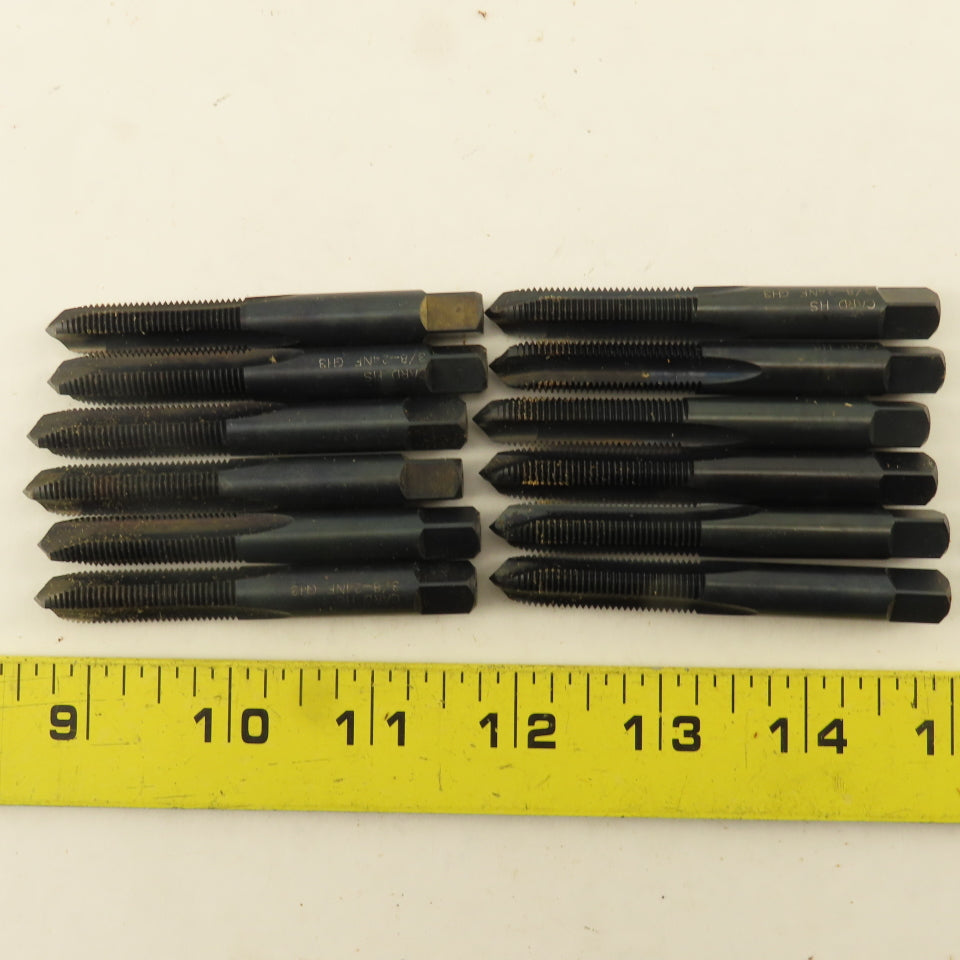 Card Union Twist Drill 3/8"-24 NF Straight Flute Tapered Plug Hand Tap Lot Of 12